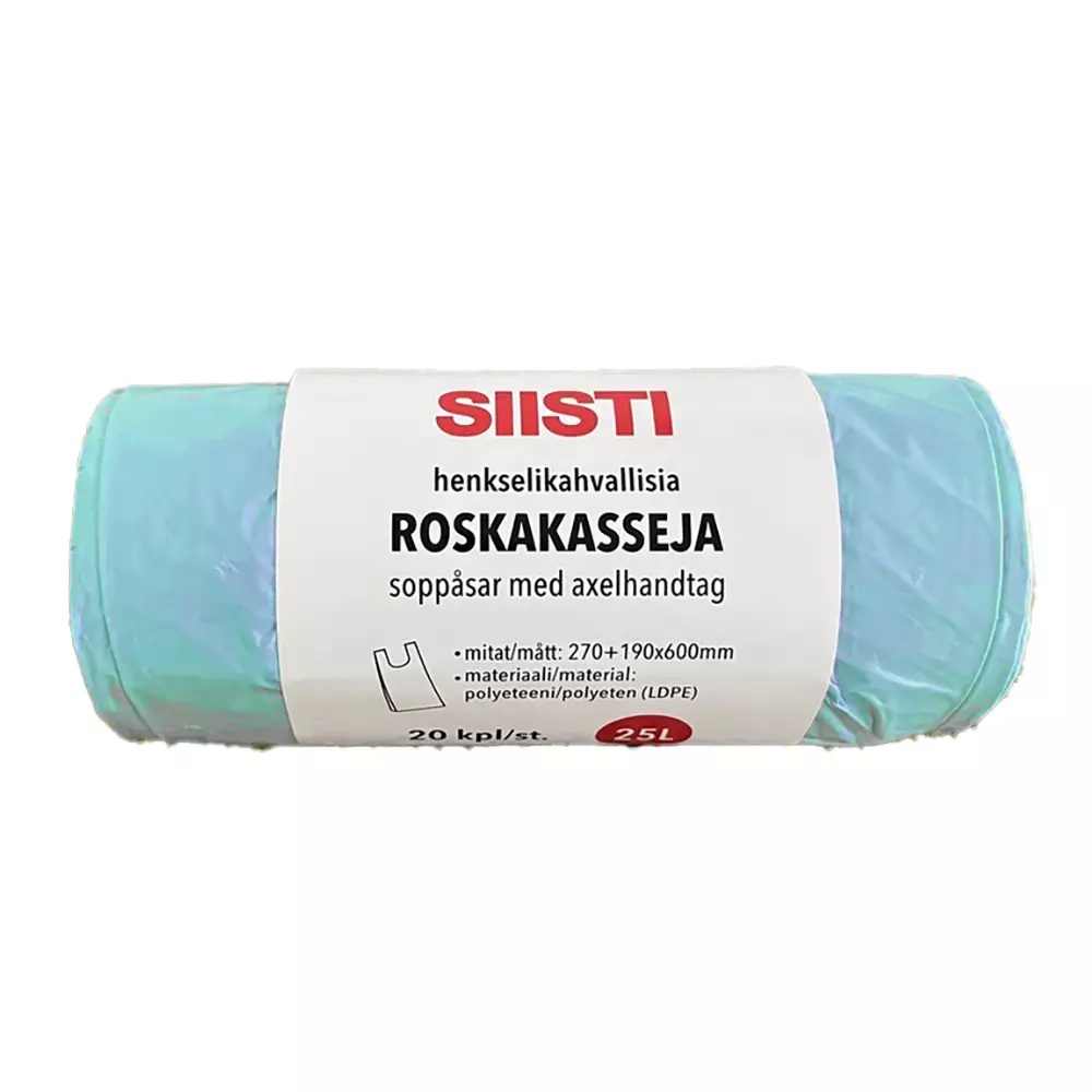 SIISTI Roskakassi 25l, 20kpl/rll, turkoosi