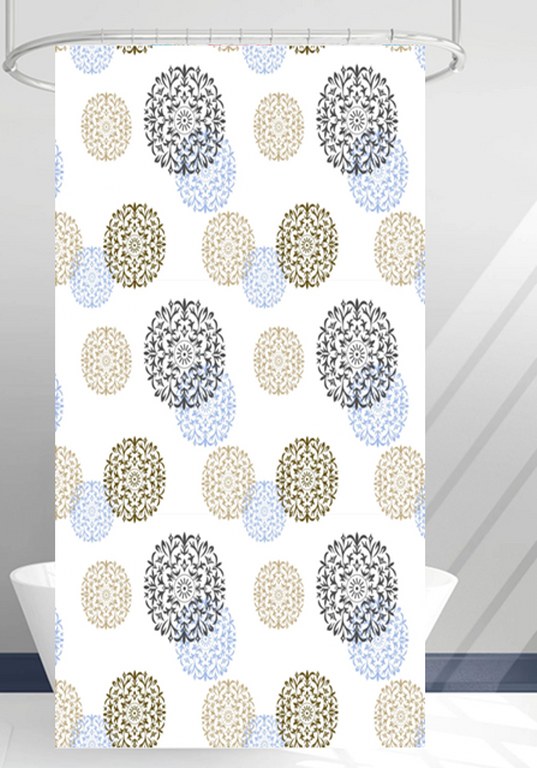 Suihkuverho 180x200 cm, materiaali polyesteri, sis. 12 ripustuslenkkiä,  PVC -pakkaus koukulla