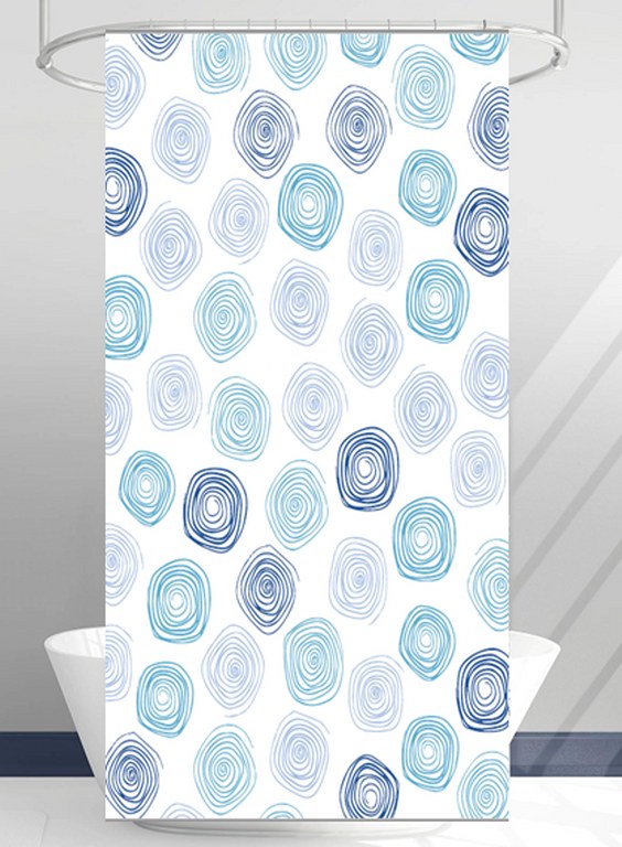 Suihkuverho 180x200 cm, materiaali polyesteri, sis. 12 ripustuslenkkiä,  PVC -pakkaus koukulla