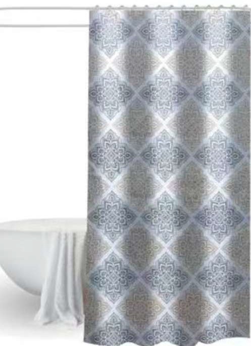 Suihkuverho 180x200 cm, materiaali polyesteri, sis. 12 ripustuslenkkiä,  PVC -pakkaus koukulla