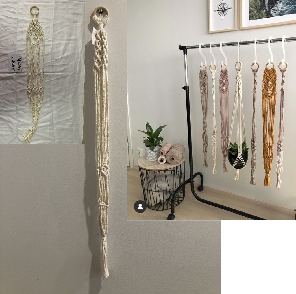 Kukka-amppeli/naruamppeli 100 cm, makramee, SP 12