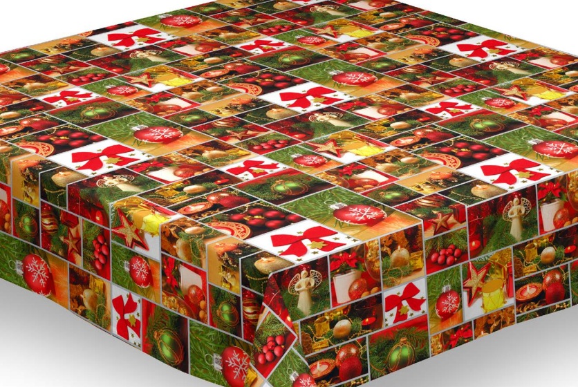 Polyesterikangas Joulukoristeet 140 cm x 25 m