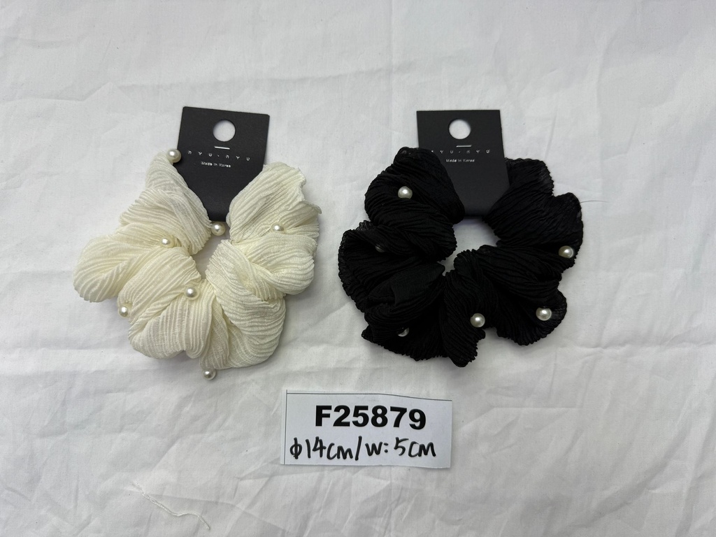 Hiusdonitsi, halkaisija 14 cm, leveys 5 cm, kaksi väriä, musta, beige.
