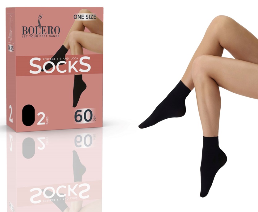 Nylon nilkkasukka 2par kiiltävä 1-size, 60DEN. Skin