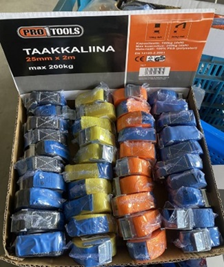 Kiinnitysliina 25mm x 2m lukolla, light duty, max 200kg, 40kpl/display