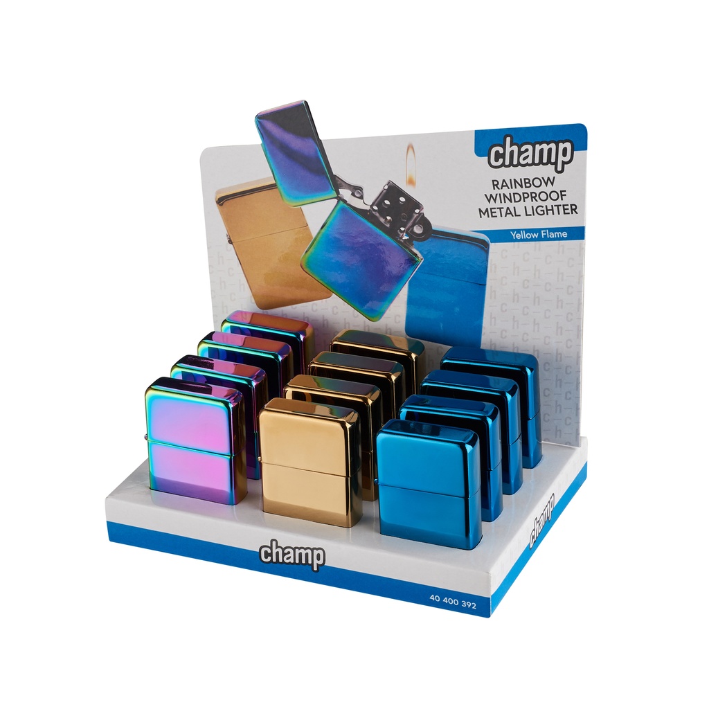 Metallisytytin CHAMP RAINBOW WP FLINT LIGHTER, WINDPROOF