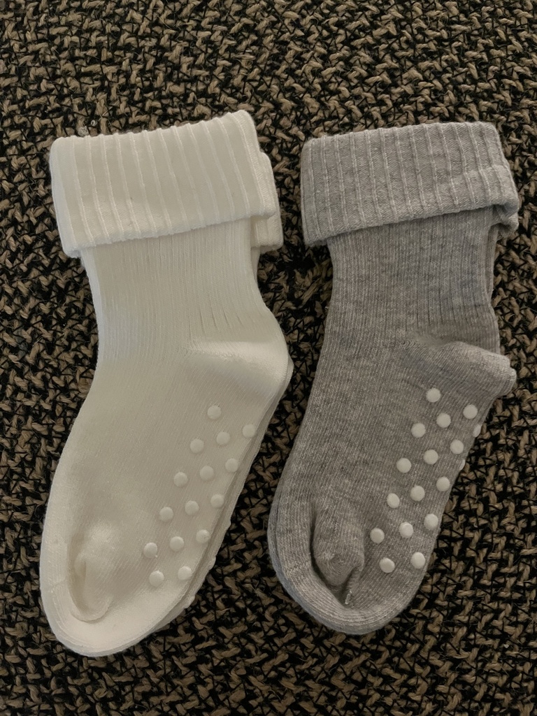 Puuvilla non-slip yksivärinen sukka pojat 2par 19-22