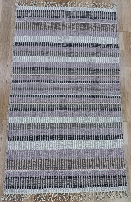 UUTUUS! Puuvillamatto ALFA hapsuilla 250x80cm,  Plum-fusion