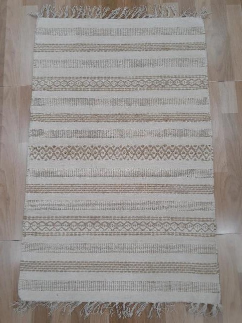 Chenille-juuttimatto CARILO hapsuilla 160x230cm,  luonnonvalk/juutti