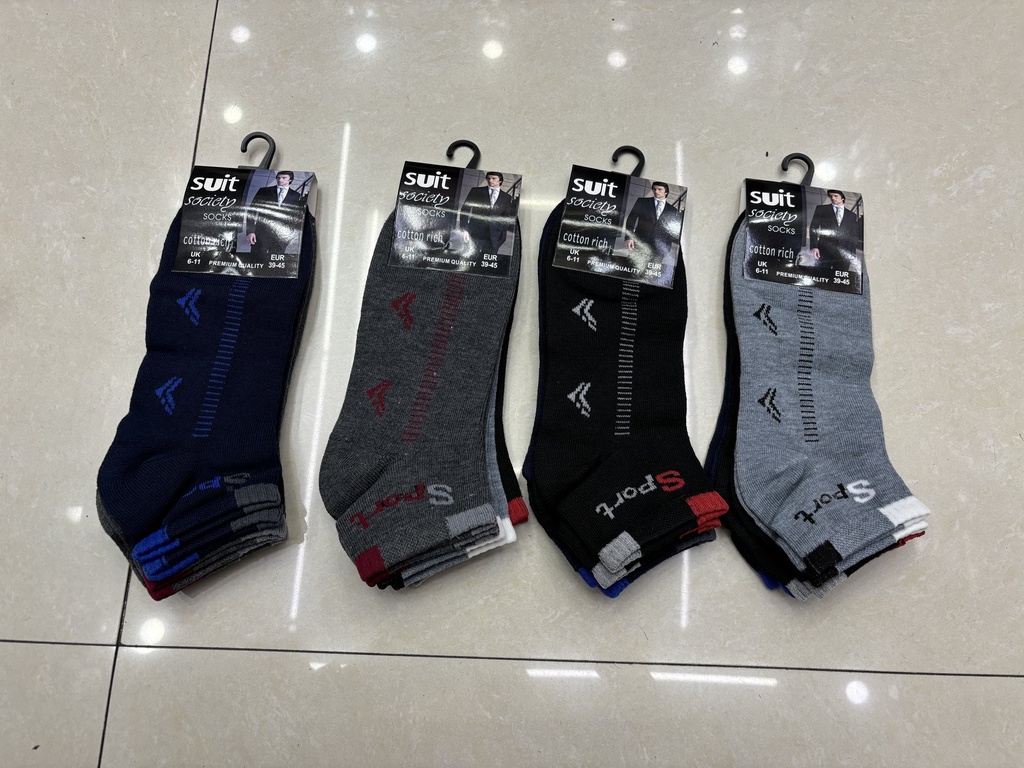 UUSI KUOSI! Polyesteri sneakersukka sport teksti nilkassa 3par/pkt. 39-45
