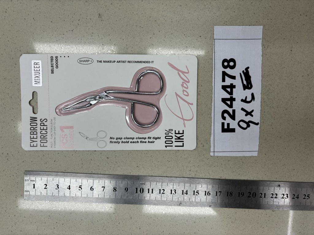 Kulmakarvapinsetit, metalli, 9x5 cm