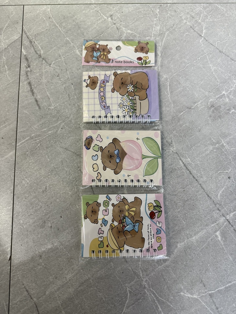 Capybara muistikirja 3kpl A7