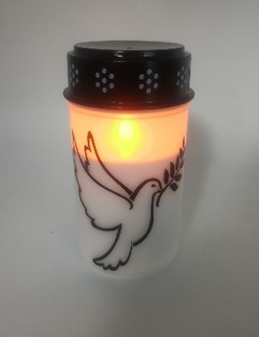 UUTUUS! LED hautakynttilä 7x12cm, ajastin, valkoinen, kuvalla  