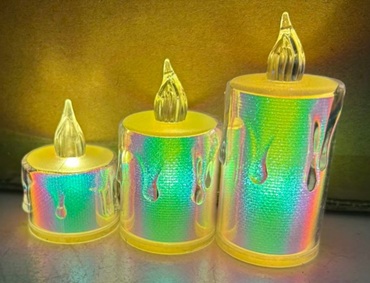 UUTUUS! LED hologrammi kynttilä kirkas PP, 3,6x8,0cm, sileä pinta