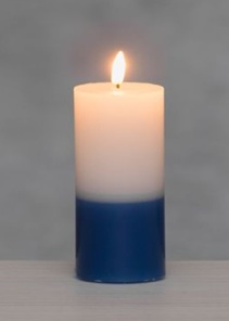 itsenäisyyspäivän Led pöytäkynttilä 6x18cm, sini-valkoinen