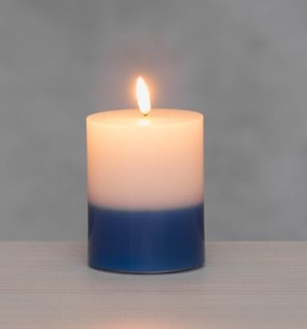 itsenäisyyspäivän Led pöytäkynttilä 8x13cm, sini-valkoinen