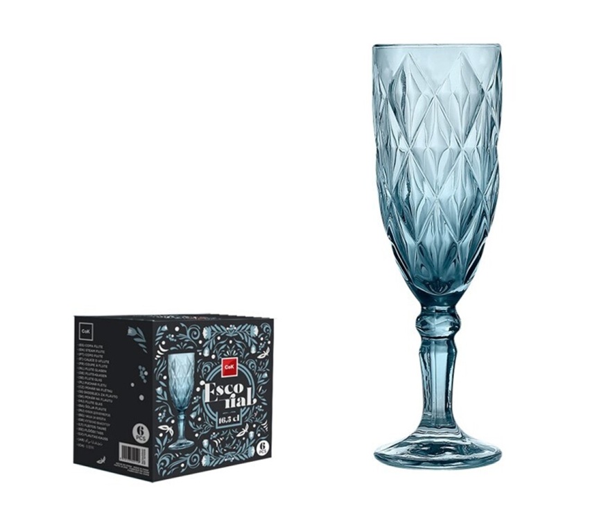 Kuohuviinilasisetti Escorial 16,5 cl sininen 6kpl/pkt