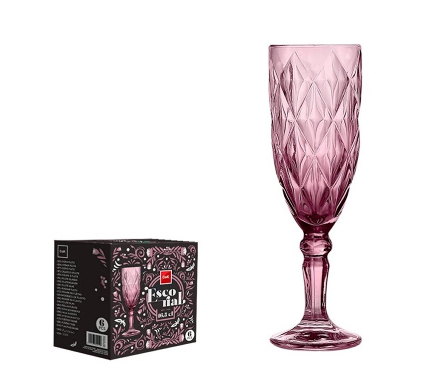 Kuohuviinilasisetti Escorial 16,5 cl pinkki 6kpl/pkt