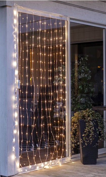 Jääkristalli Valoverho 1x2m 200 Led, lämmin valkoinen