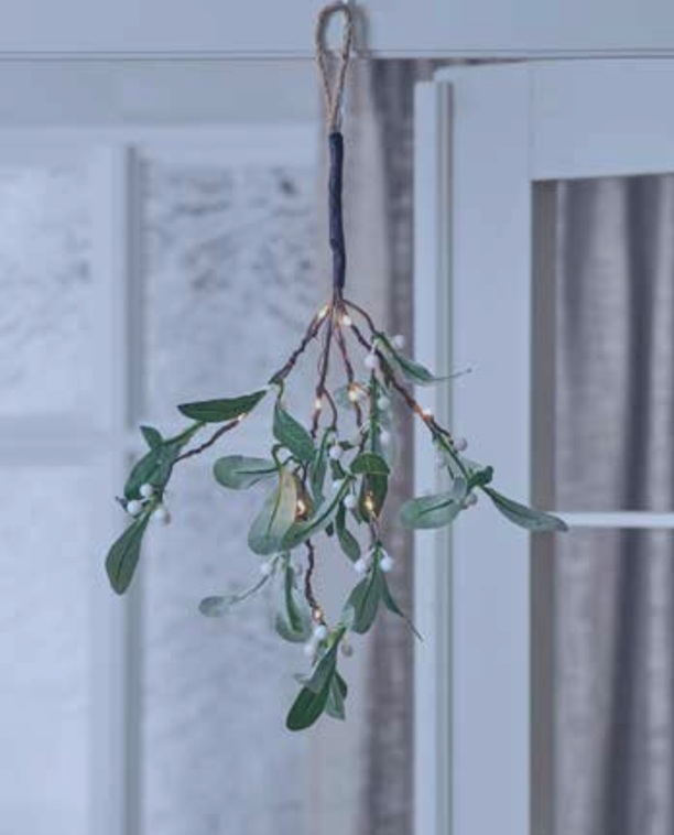Uutuus! Mistelinoksa Led-koristevalo 20x35cm 10Led, paristokäyttöinen