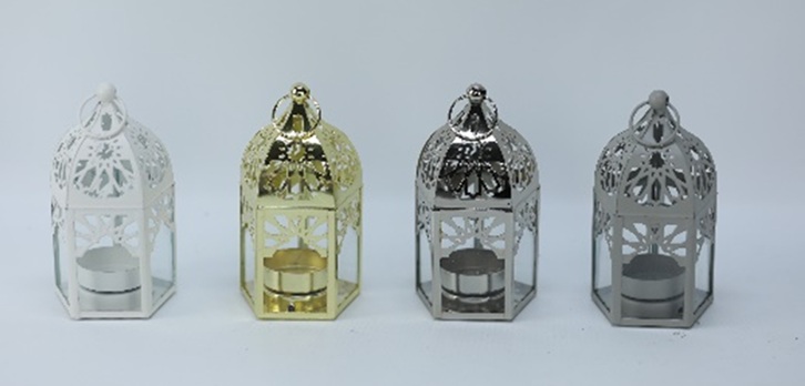 Tuikkukynttilälyhty 7x6,5x13cm, metallia