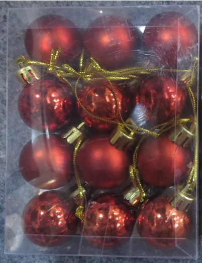 UUSI PAKKAUSKOKO! Joulukuusenpallot 6cm, 12kpl, punainen