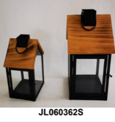 Kynttilälyhty talosetti 15x12,5x25cm + 18x18x33,5cm 