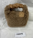 Käsilaukku tekoturkis 16x23x23cm ruskea