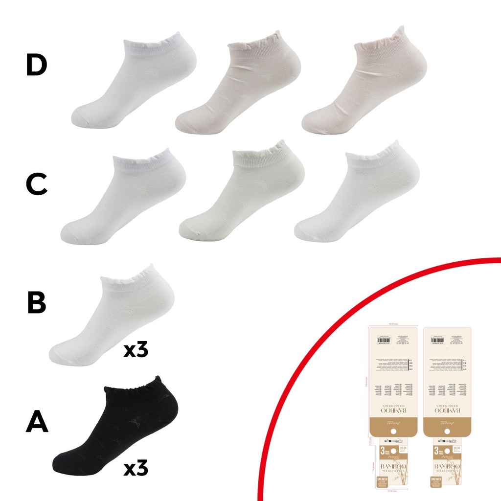 Sneaker sukat 3 pr/pkt