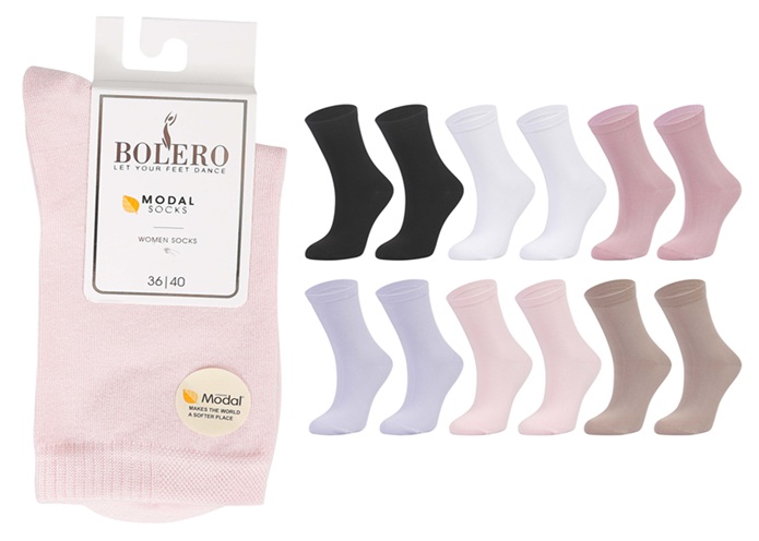 Bolero stock! Modal super soft nilkkasukka 1par, 36-40