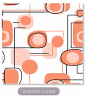 PERUTTU! Kosteantilanmattorulla 65cm x 15m, oranssi geometrinen kuvio