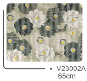 PERUTTU! Kosteantilanmattorulla 65cm x 15m, vihreän sävyinen kukkakuvio