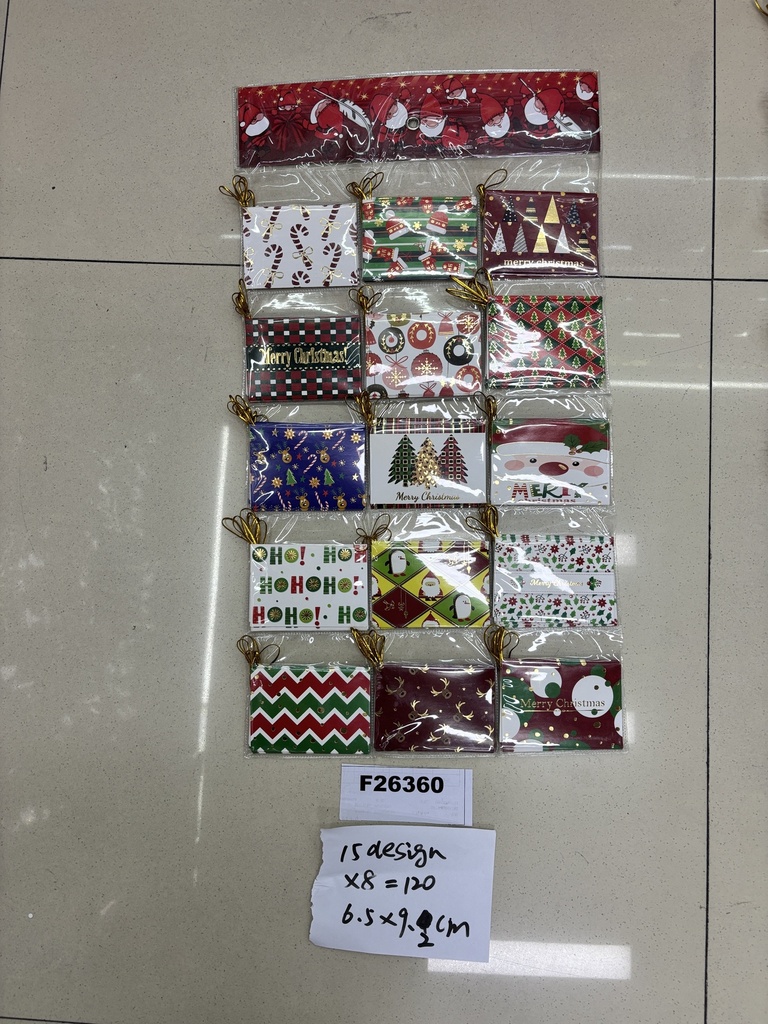 Pakettikortti joulu, lajitelma 120 kpl