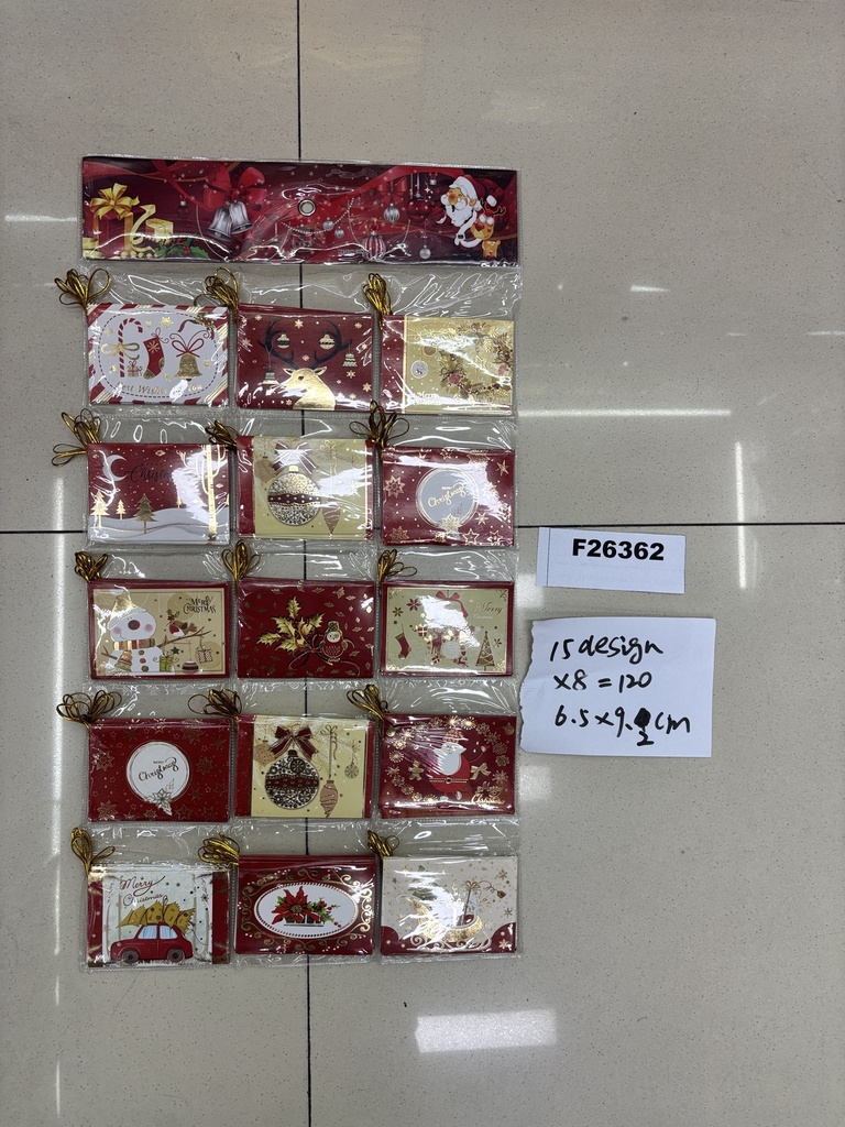 Pakettikortti joulu, lajitelma 120 kpl