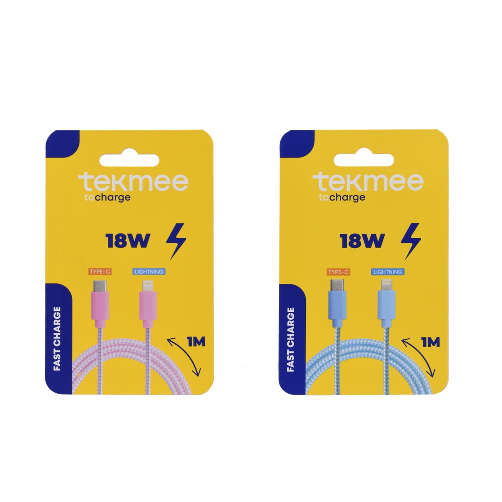 TEKMEE 18W 1M USB-C/lightning kaapeli