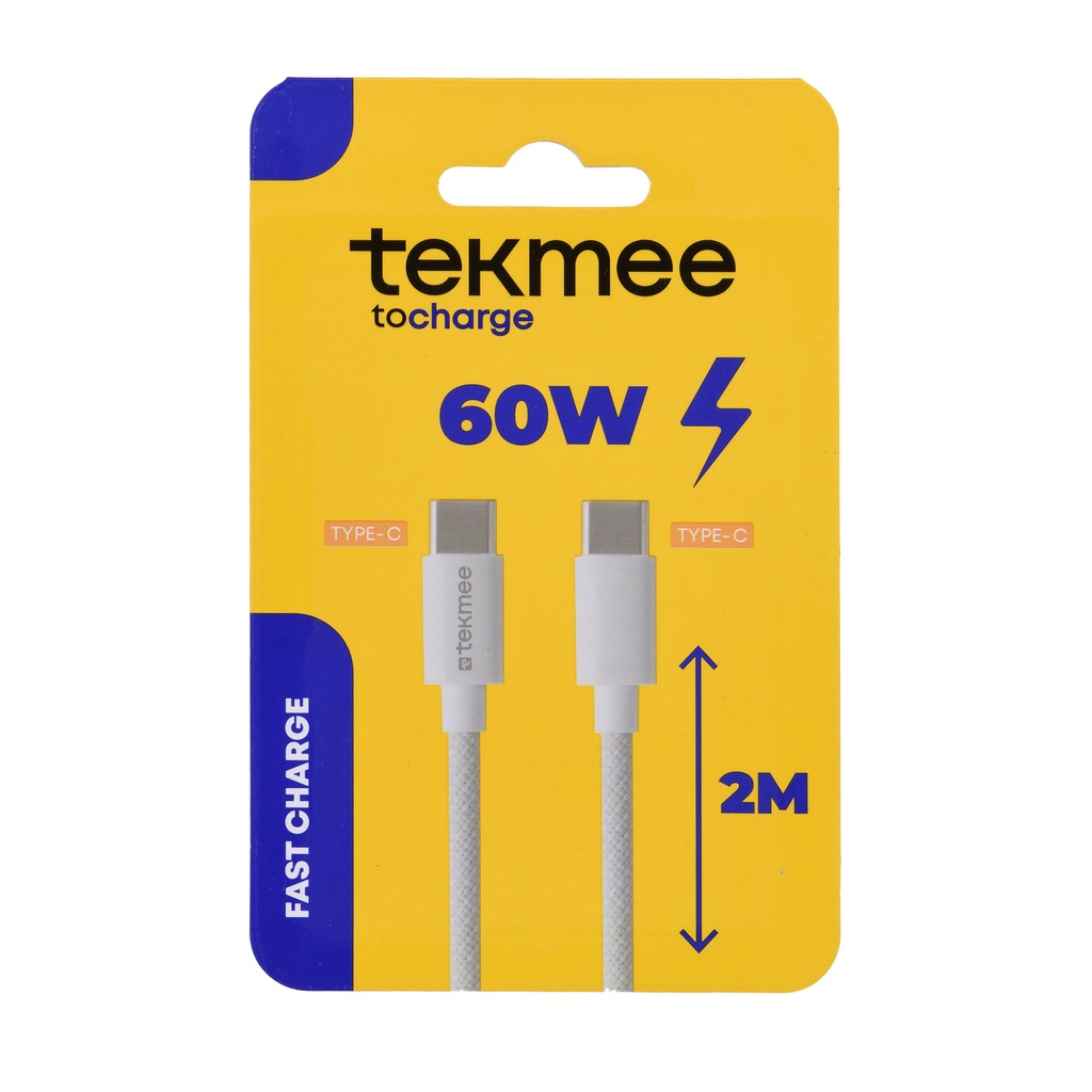 TEKMEE 2M 60W USB-C kaapeli