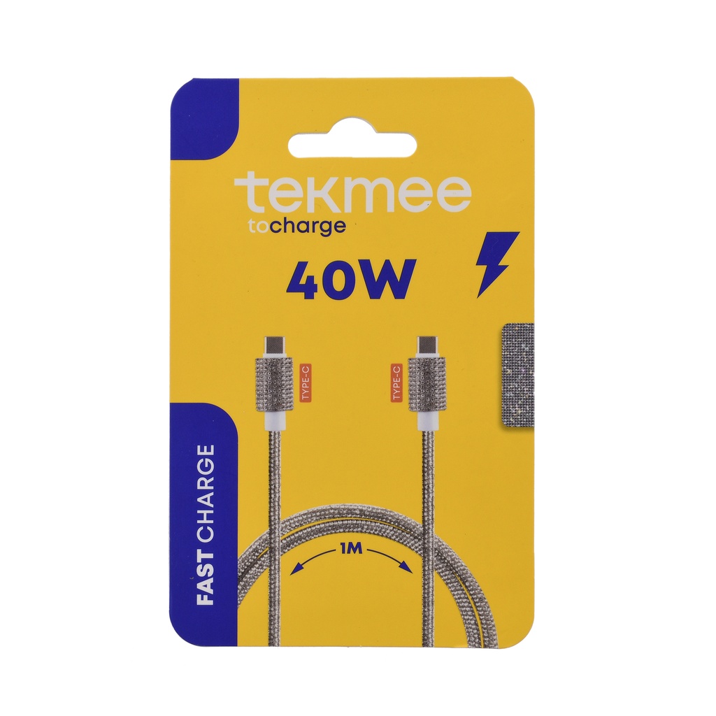 TEKMEE 40W 1M USB-C SHINY kaapeli