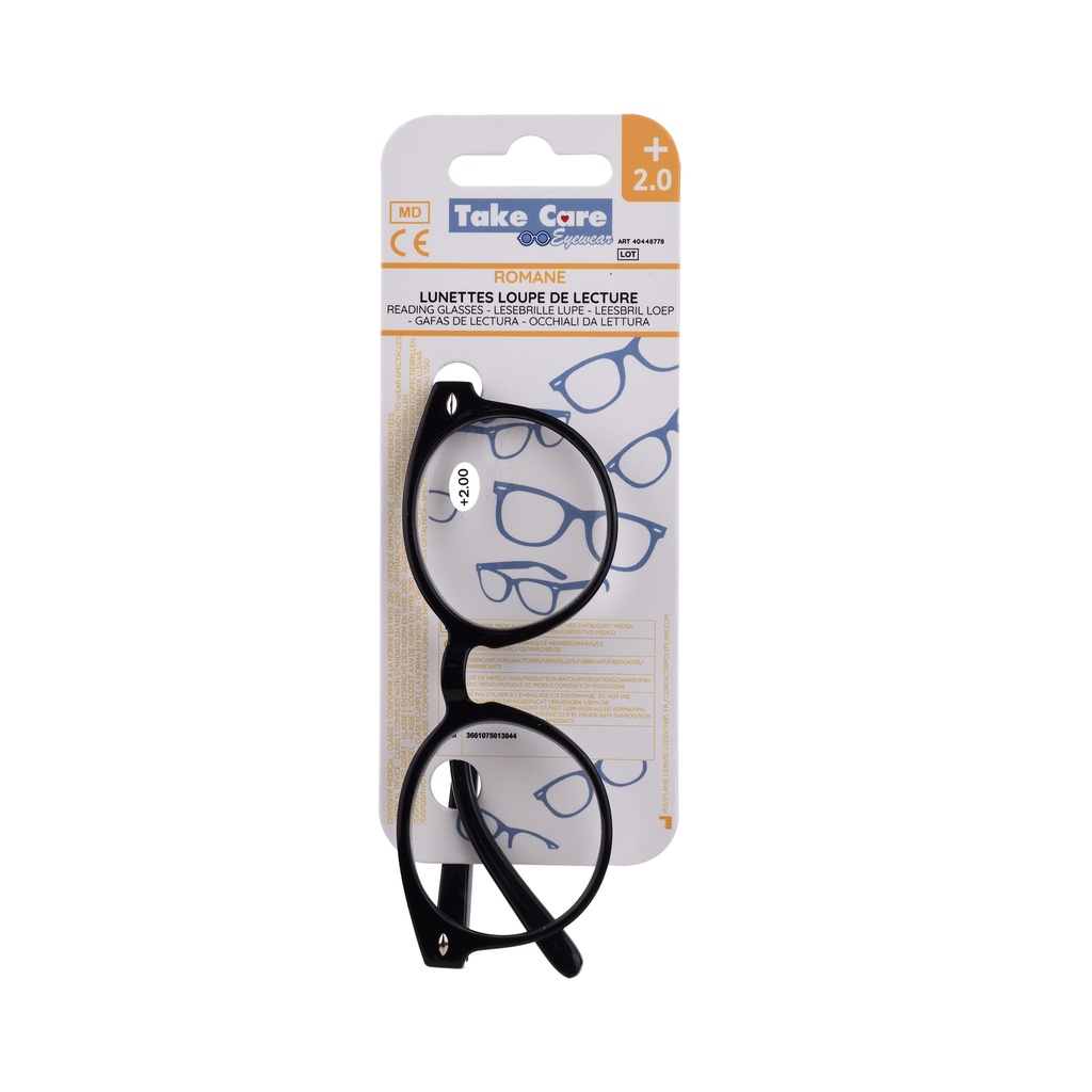 TCE ROMANE musta - DIOPTER +2.0- ASS-6