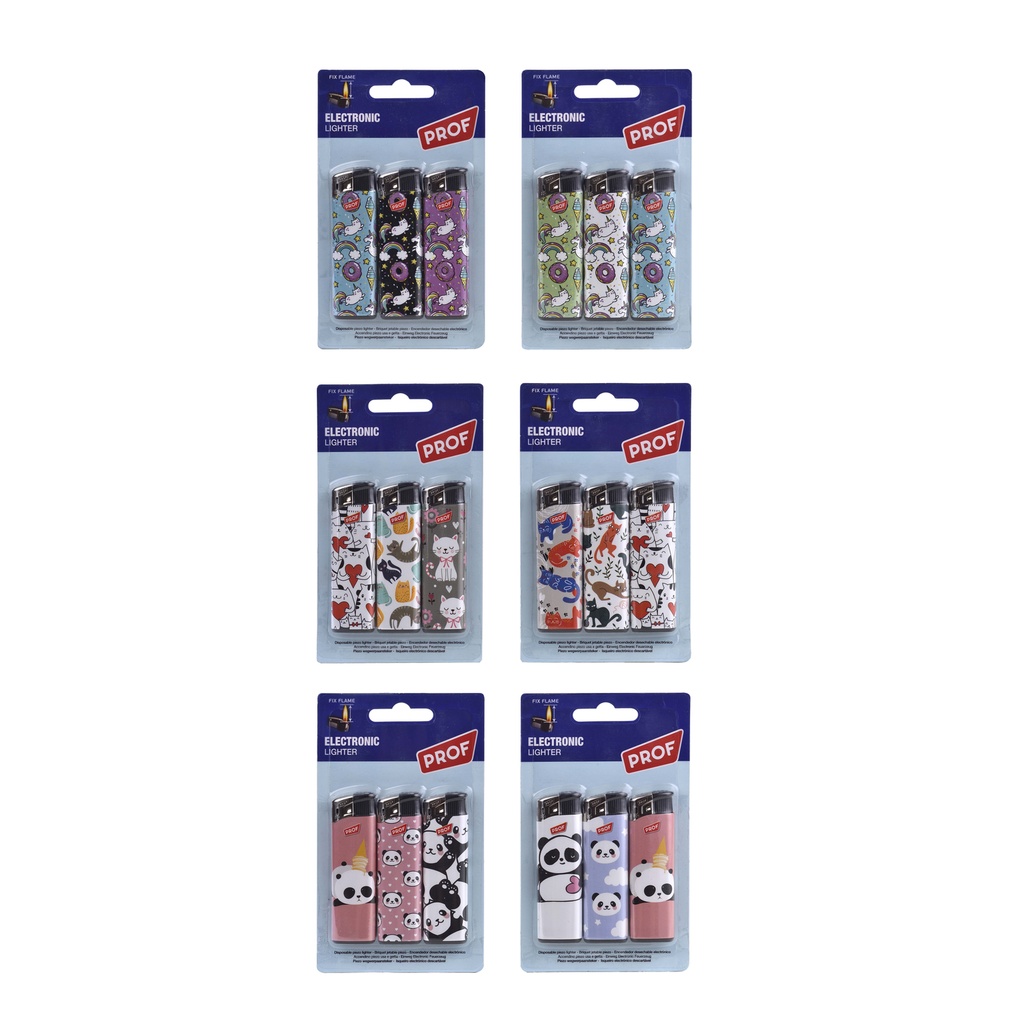 Sytytin PROF MIX CUTE DESIGN ELECT LIGHTER 3kpl 