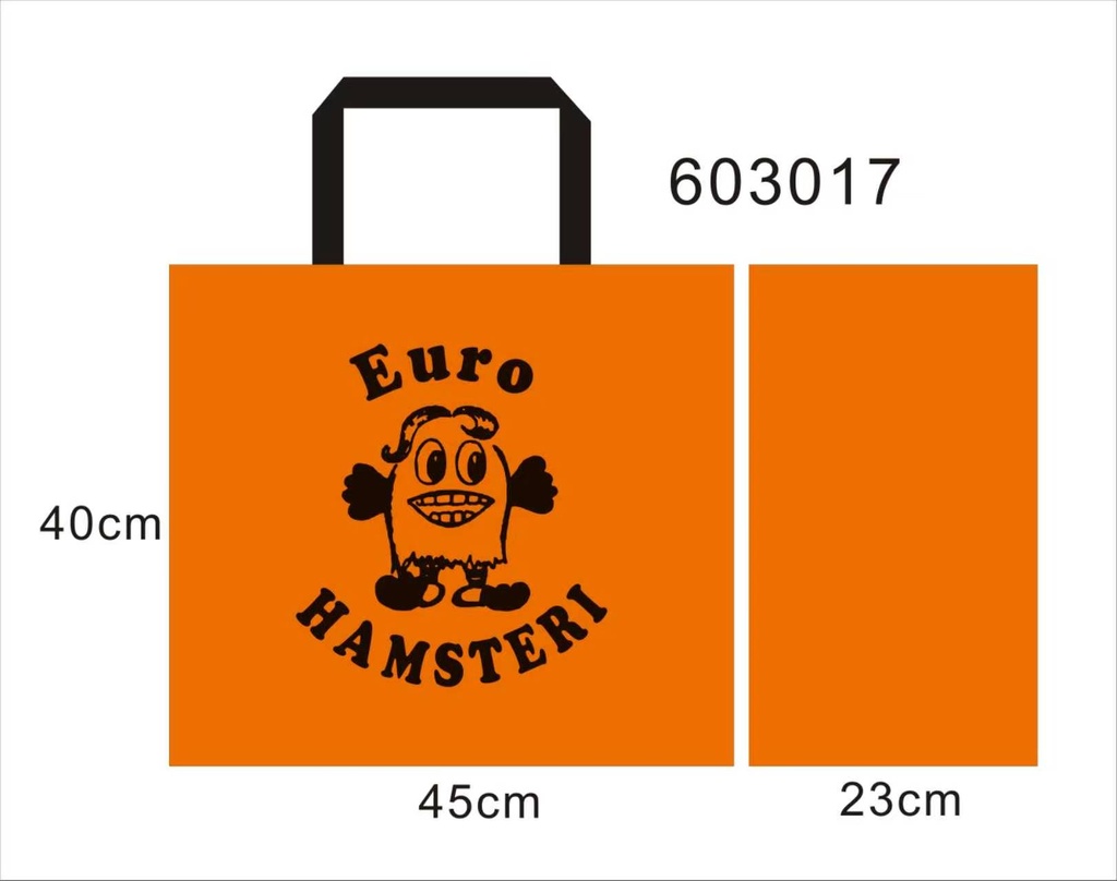 Kestokassi kuvalla ( Eurohamsteri logo ) 45x40+23cm