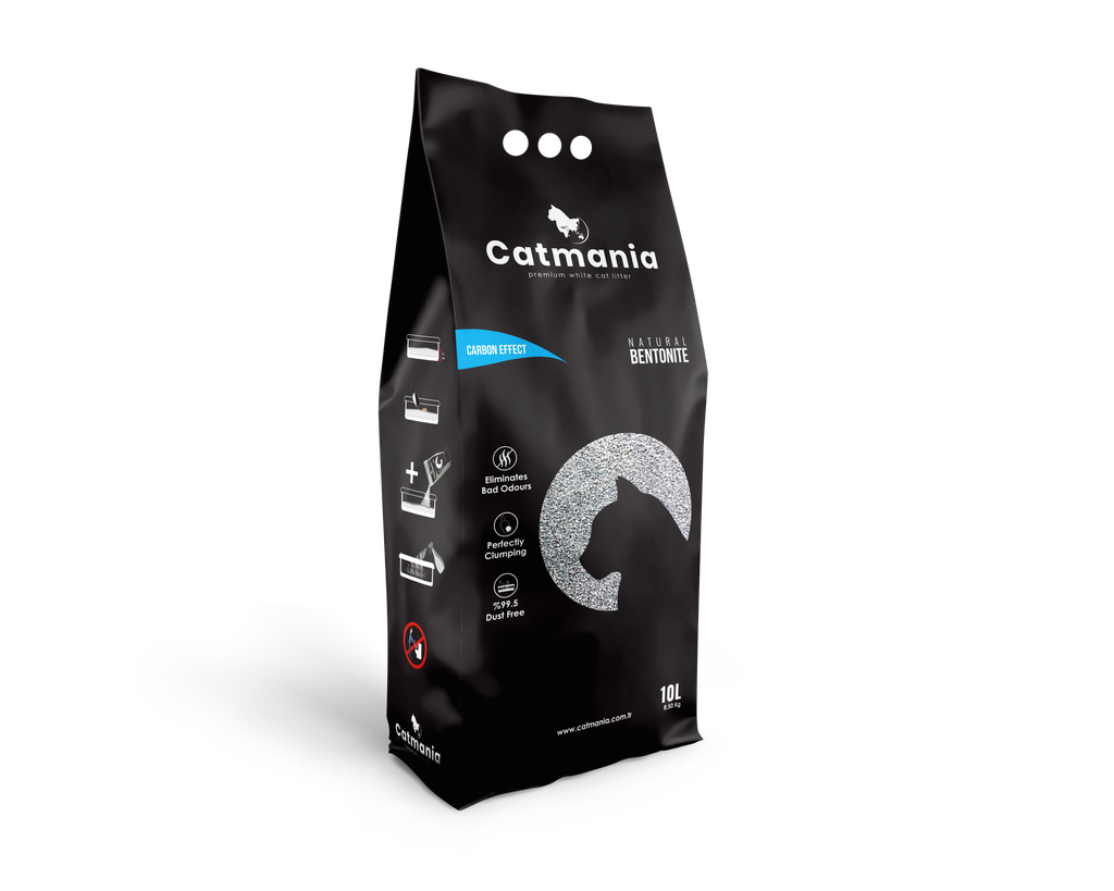 CATMANIA Paakkuuntuva kissanhiekka active carbon/aktiivihiili 5litraa = n. 4,25kg pussi