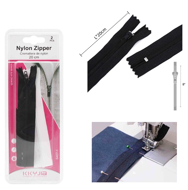 Nylonvetoketju 20cm 2kpl/pkt