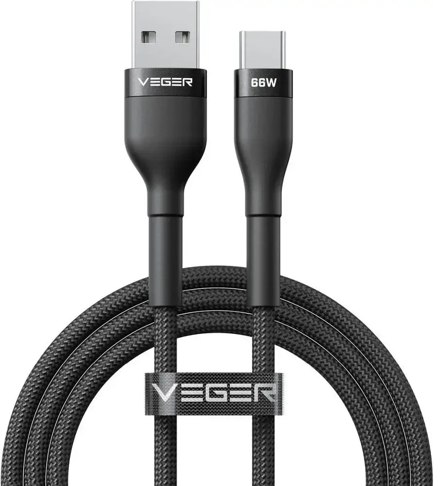 Veger Punottu Kaapeli USB A-C 66W 1,2M