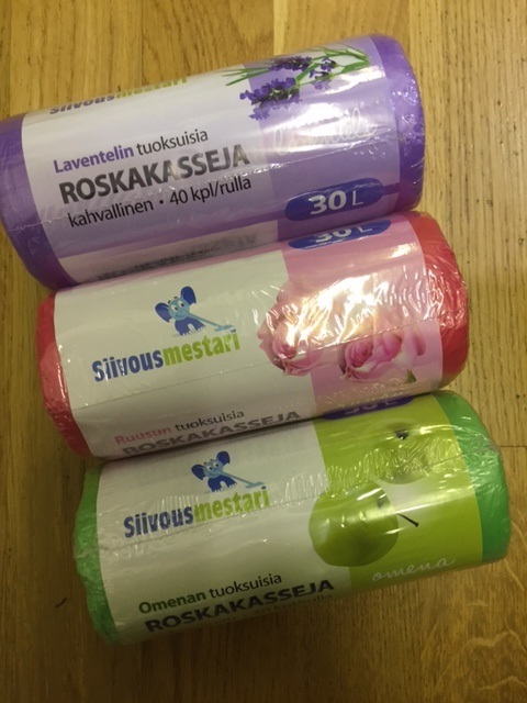 Tuoksu roskakassi kahvoilla 30l, 40pss/rll, omena