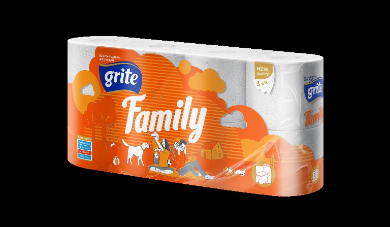Grite Family WC paperi 8-rullaa/pkt.