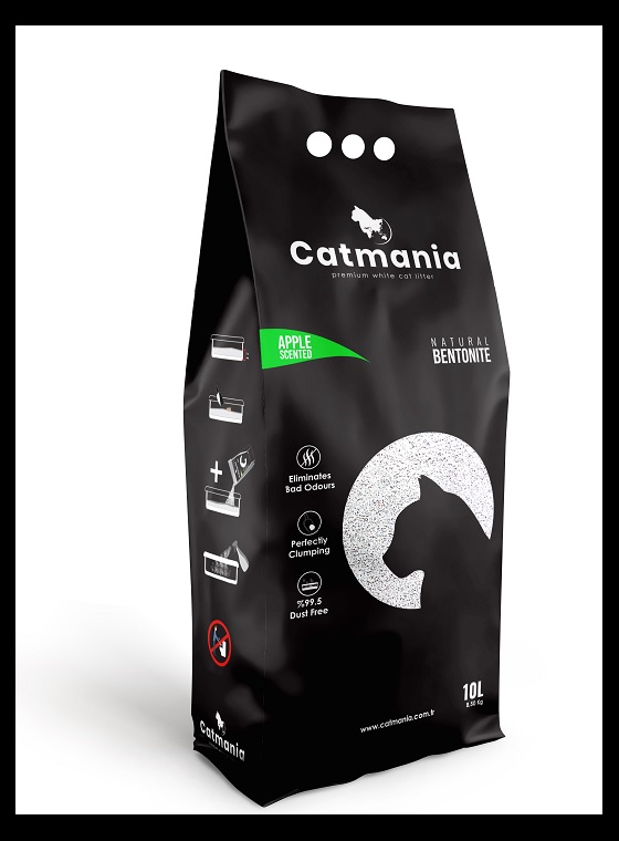 CATMANIA Paakkuuntuva kissanhiekka vihreä omena 5litraa = n. 4,25kg pussi