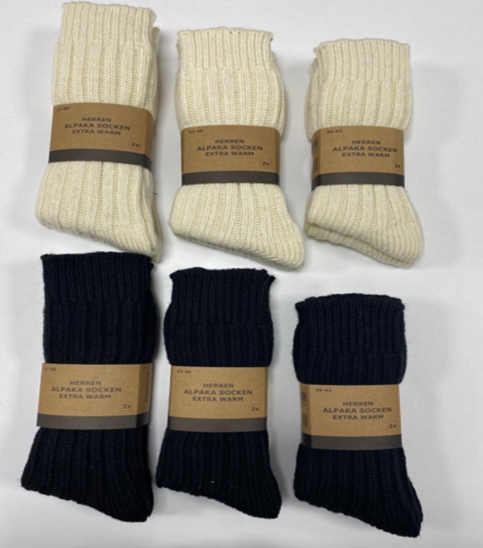 Alpakkasukka heavy 2par/pkt. 35-38, musta, stock