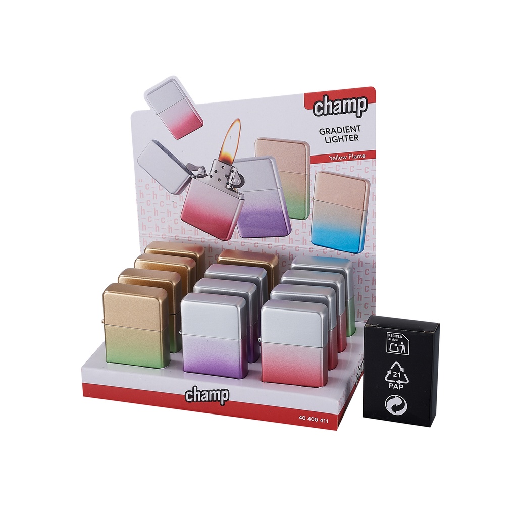 UUTUUS! Metallisytytin CHAMP GRADIENT SPRAY FUEL LIGHTER