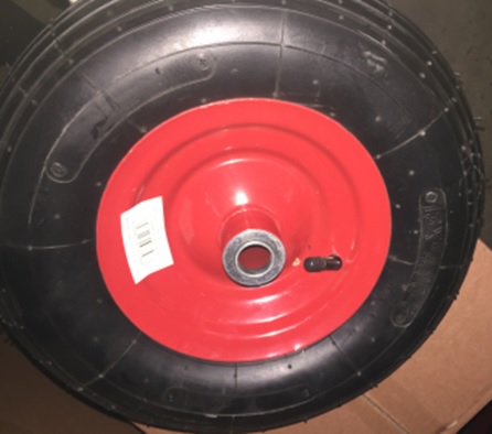 Kottikärrynpyörä. Koko: 13" x 4.00 - 6. Kuulalaakeroitu metallivanne.
