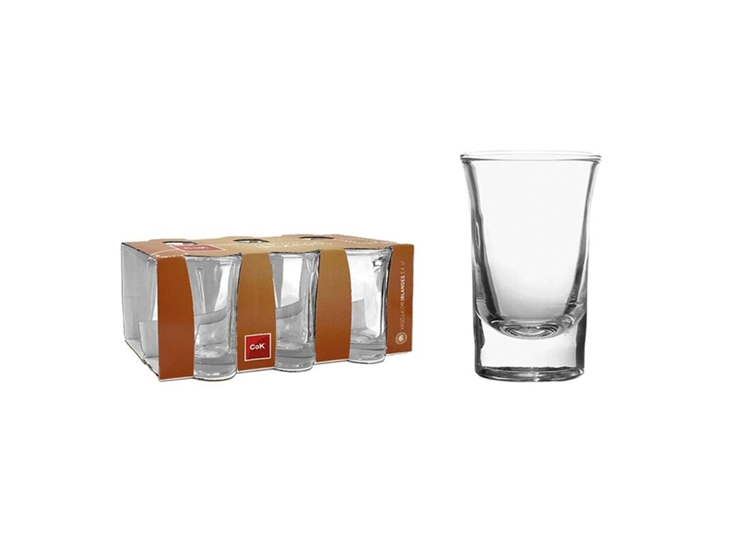 Shotti/ liköörilasi, 6kpl/ setti. Vetoisuus 3,4cl.